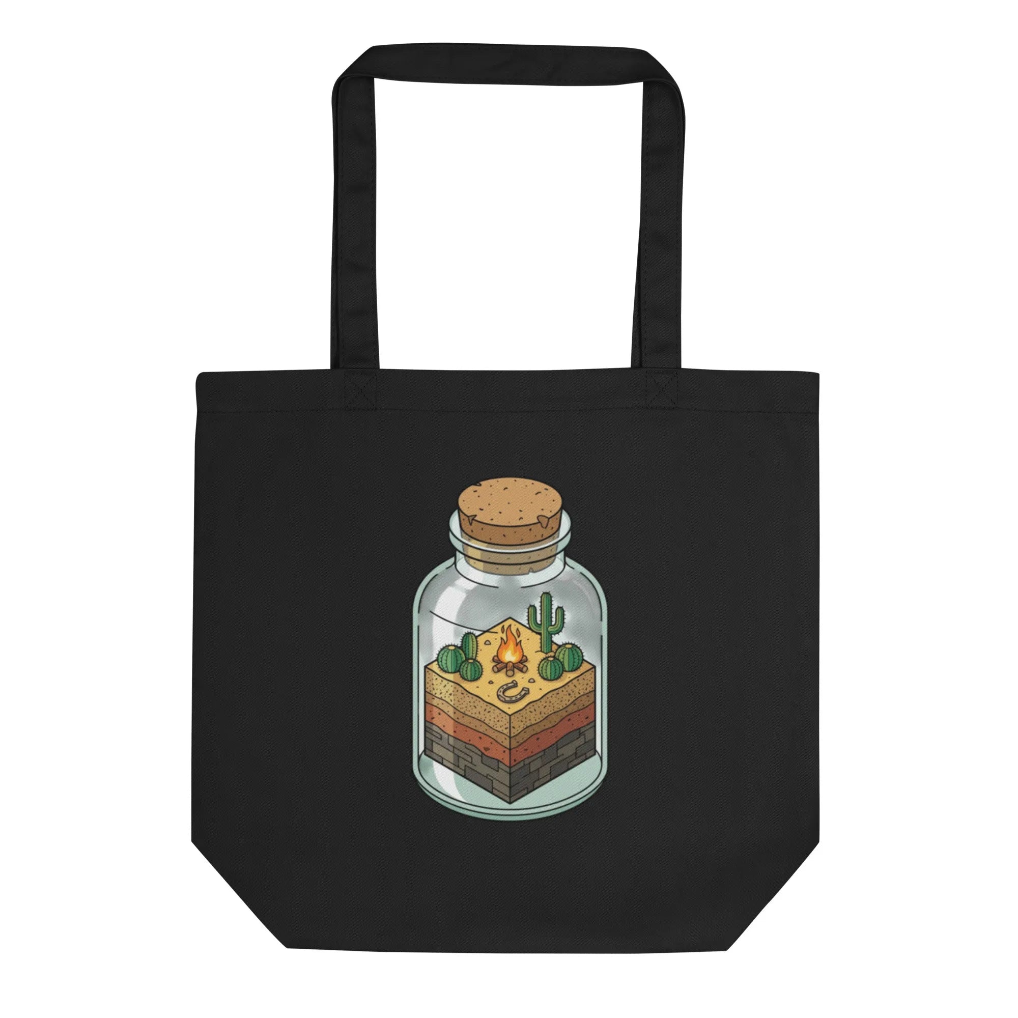 Worn canvas tote bag with frayed edges, casting a deep shadow under harsh, midday sun.