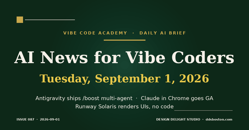 Vibe Code Academy daily AI news cover for September 1, 2026