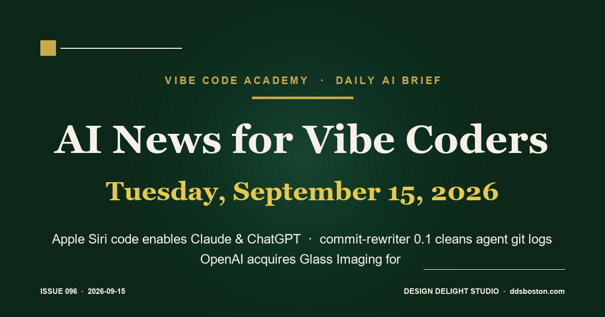 Vibe Code Academy daily AI news cover for September 15, 2026