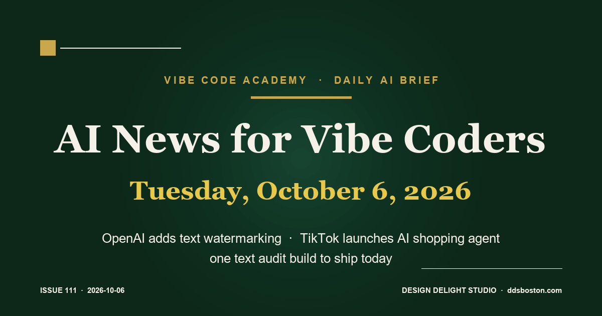 Vibe Code Academy daily AI news cover for October 6, 2026