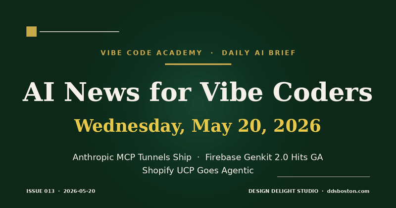 Vibe Code Academy daily AI news cover for May 20, 2026