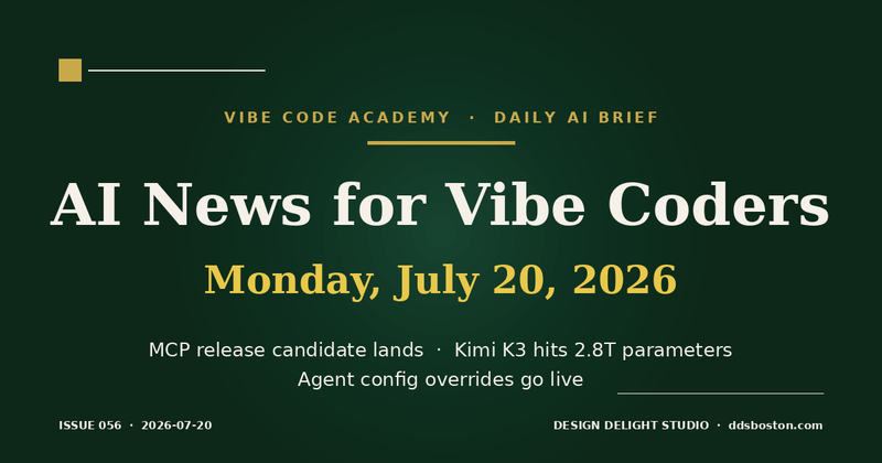 Vibe Code Academy daily AI news cover for July 20, 2026