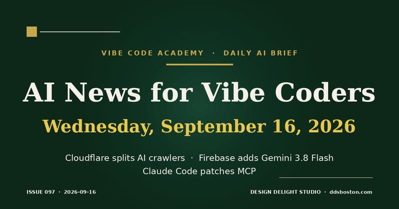 Vibe Code Academy daily AI news cover for September 16, 2026