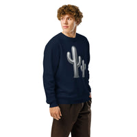 Chrome Cactus Organic Sweatshirt | Modern Western Collection - Sustainable Organic Design | Primary Mockup Front View