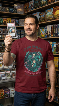 Planeswalker Pops Organic Tee - Card Collector in Local Game Store - Kitchen Table Legend