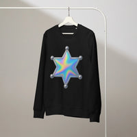 Holographic Sheriff Star Organic Sweatshirt | Cowboy Renaissance - Sustainable Organic Design | Detailed Alternative View