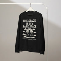 Stack Is My Safe Space Organic Gamer Sweatshirt - Sustainable Organic Design | Detailed Alternative View