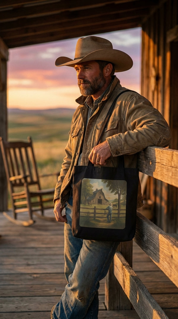 The Homestead Tote - Modern Rancher in Ranch Porch - Stop-Motion Nostalgia