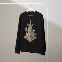 Sky Citadel Organic Gamer Sweatshirt | Strategy RPG & Fantasy Art - Sustainable Organic Design | Detailed Alternative View