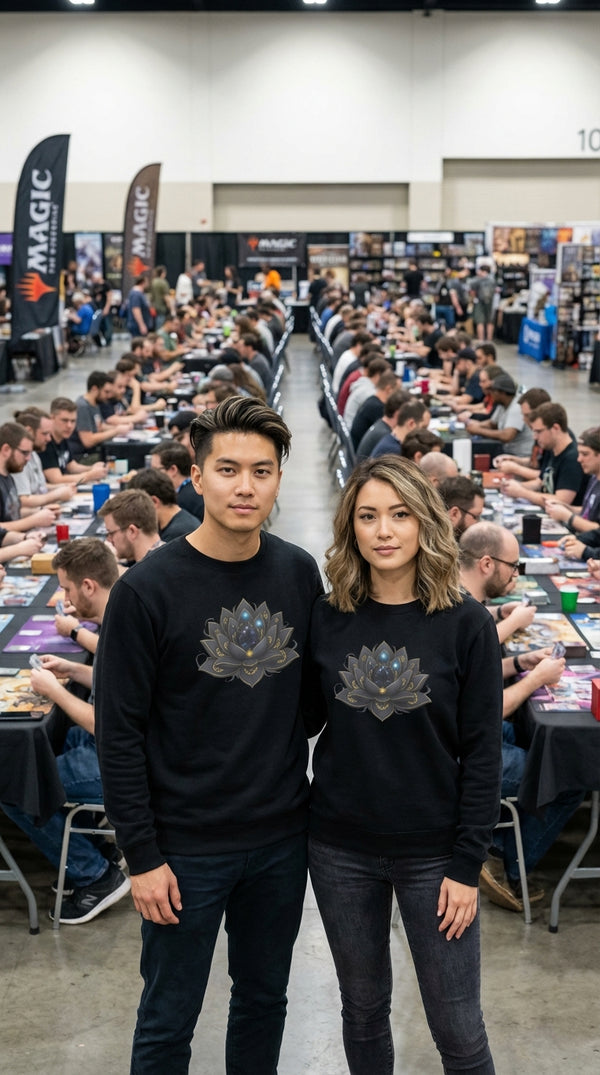 Mystical Lotus Organic Cotton Sweatshirt - Couple / Duo in Tournament Hall - Legendary Pull