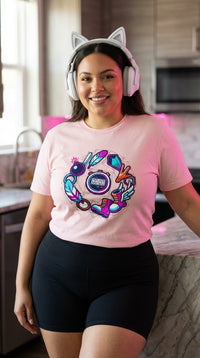 Retro Pixel Quest Organic Cotton Gaming Tee - Cozy Plus Gamer in Modern Kitchen - Mainboard Staple