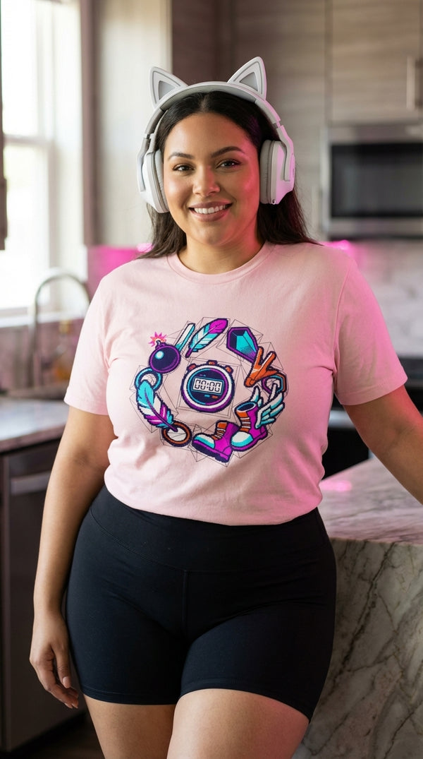Retro Pixel Quest Organic Cotton Gaming Tee - Cozy Plus Gamer in Modern Kitchen - Mainboard Staple