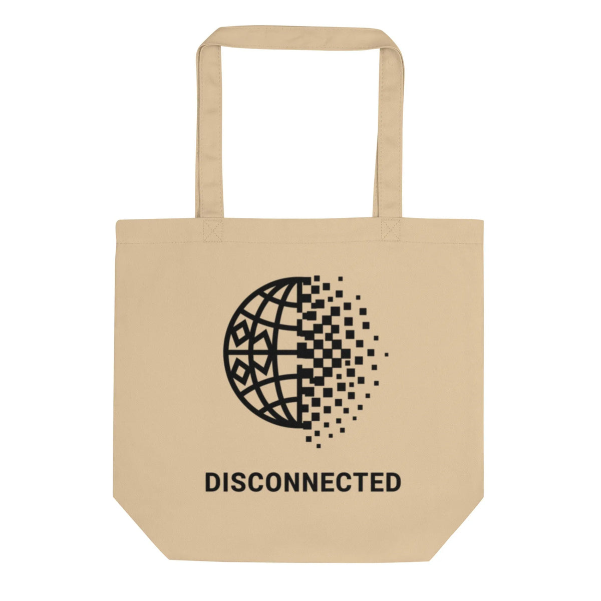 Disconnected Globe Heavyweight Organic Tote | 100% GOTS Cotton - Sustainable Organic Design | Primary Flat-lay Front View