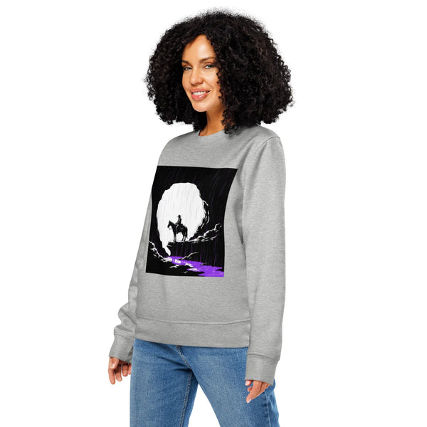 Lone Rider Organic Sweatshirt | Cowboy Renaissance Collection - Sustainable Organic Design | Detailed Alternative View