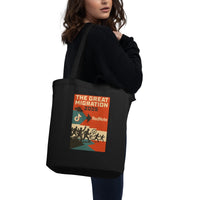 Great Migration 2025 Exodus Tote | 100% Organic Cotton - Sustainable Organic Design | Primary Flat-lay Front View