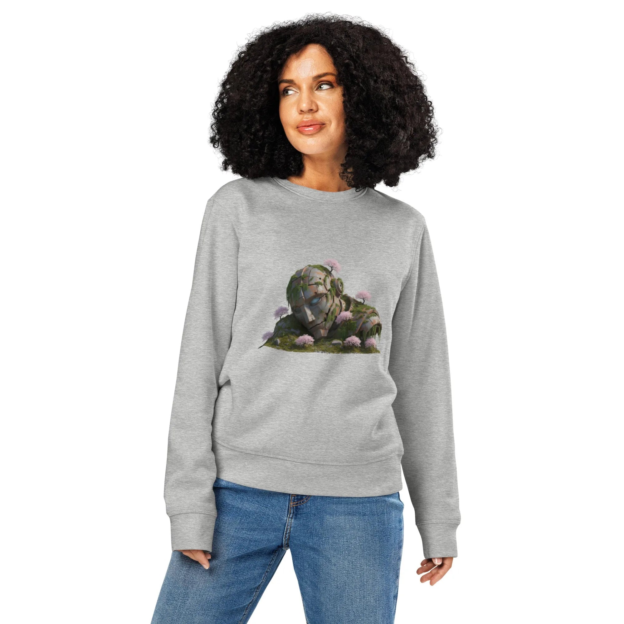 Solarpunk Mech Organic Sweatshirt | Heavyweight GOTS Cotton - Sustainable Organic Design | Detailed Alternative View