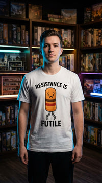 Organic Cotton T‑shirt – Unisex Resistance Is Futile Tee - Esports Pro in Local Game Store - Eco-Aesthetic Lifestyle