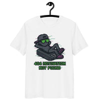 404 Motivation Not Found | Organic Gamer Glitch Tee - Sustainable Organic Design | Detailed Alternative View