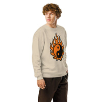 Fire & Flow Yin-Yang Sweatshirt – Burn Bright, Stay Balanced - Sustainable Organic Design | Primary Mockup Front View