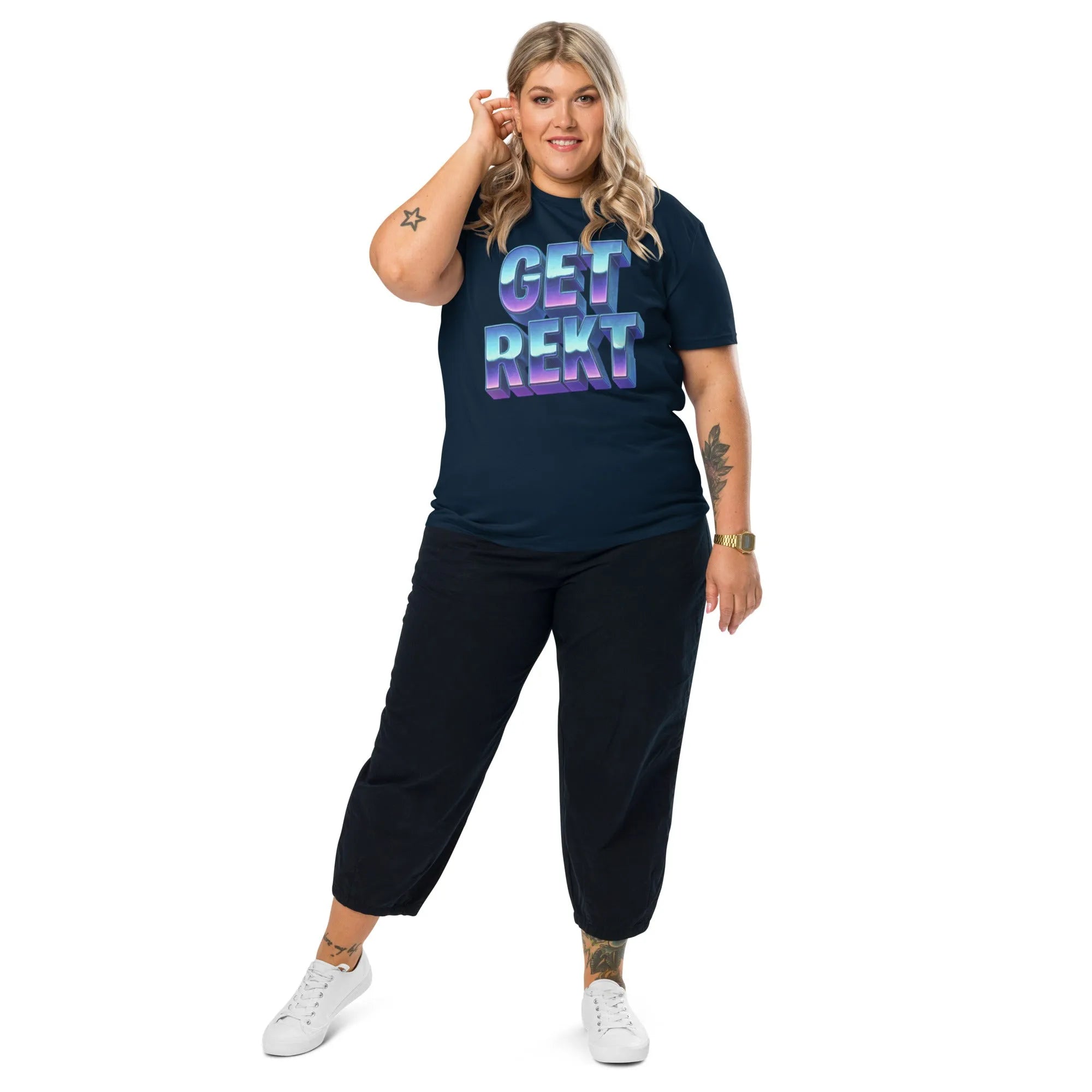 "Get Rekt" 3D Graphic Tee | 100% GOTS Organic Cotton - Sustainable Organic Design | Detailed Alternative View
