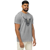 Baroque Longhorn Skull Organic T-Shirt | Cowboy Renaissance - Sustainable Organic Design | Primary Flat-lay Front View