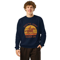 Dust ’Til Dawn Rider | Organic Western Sweatshirt - Sustainable Organic Design | Detailed Alternative View