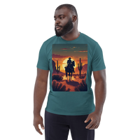 Desert Cowboy Silhouette T-Shirt - Organic Cotton Western Tee - Design Delight Studio