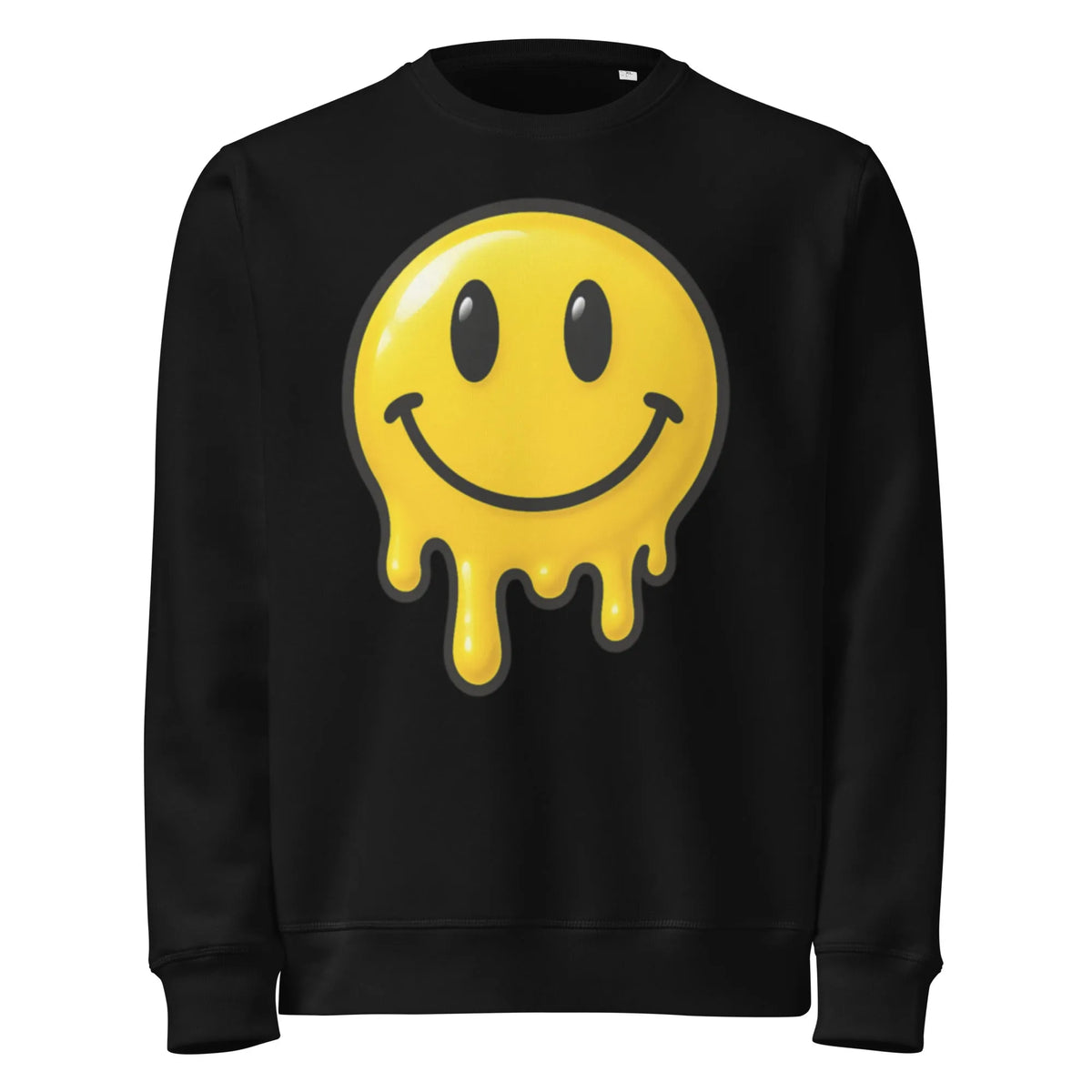 Melting Smiley Sweatshirt – Happy Never Looked This Cool - Sustainable Organic Design | Detailed Alternative View