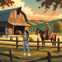 Rustic Ranch Life Tee - Organic Cotton Graphic T-Shirt - Design Delight Studio
