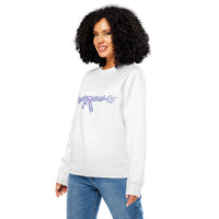 Blue Porcelain 'Power' Organic Cotton Sweatshirt | Sustainable Streetwear - Sustainable Organic Design | Primary Mockup Front View