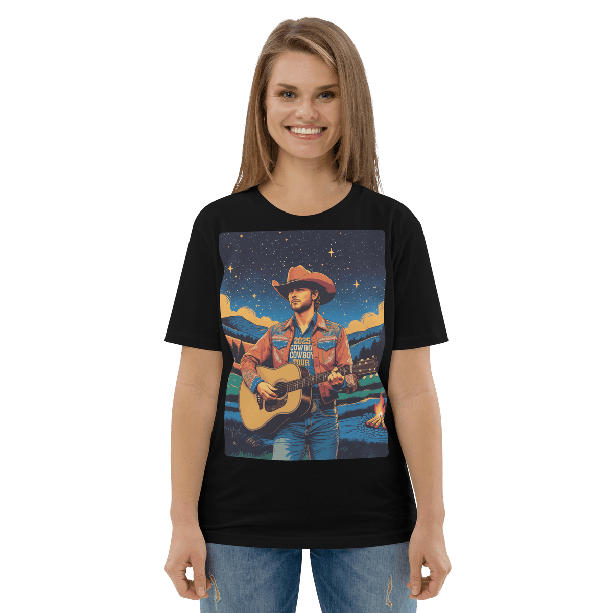 2025 Cowboy Tour Organic Cotton T-Shirt – Western Country Music Graphic Tee - Design Delight Studio