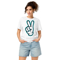Neon Glow Peace Sign T-Shirt | 100% GOTS Organic Cotton - Sustainable Organic Design | Detailed Alternative View