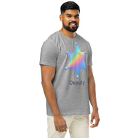 Deputy Holographic Badge Organic T-Shirt | Cowboy Renaissance - Sustainable Organic Design | Primary Flat-lay Front View