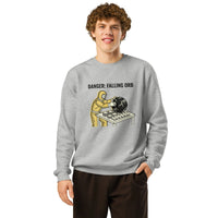 Danger Falling Orb | Organic Gamer Sweatshirt - Sustainable Organic Design | Detailed Alternative View