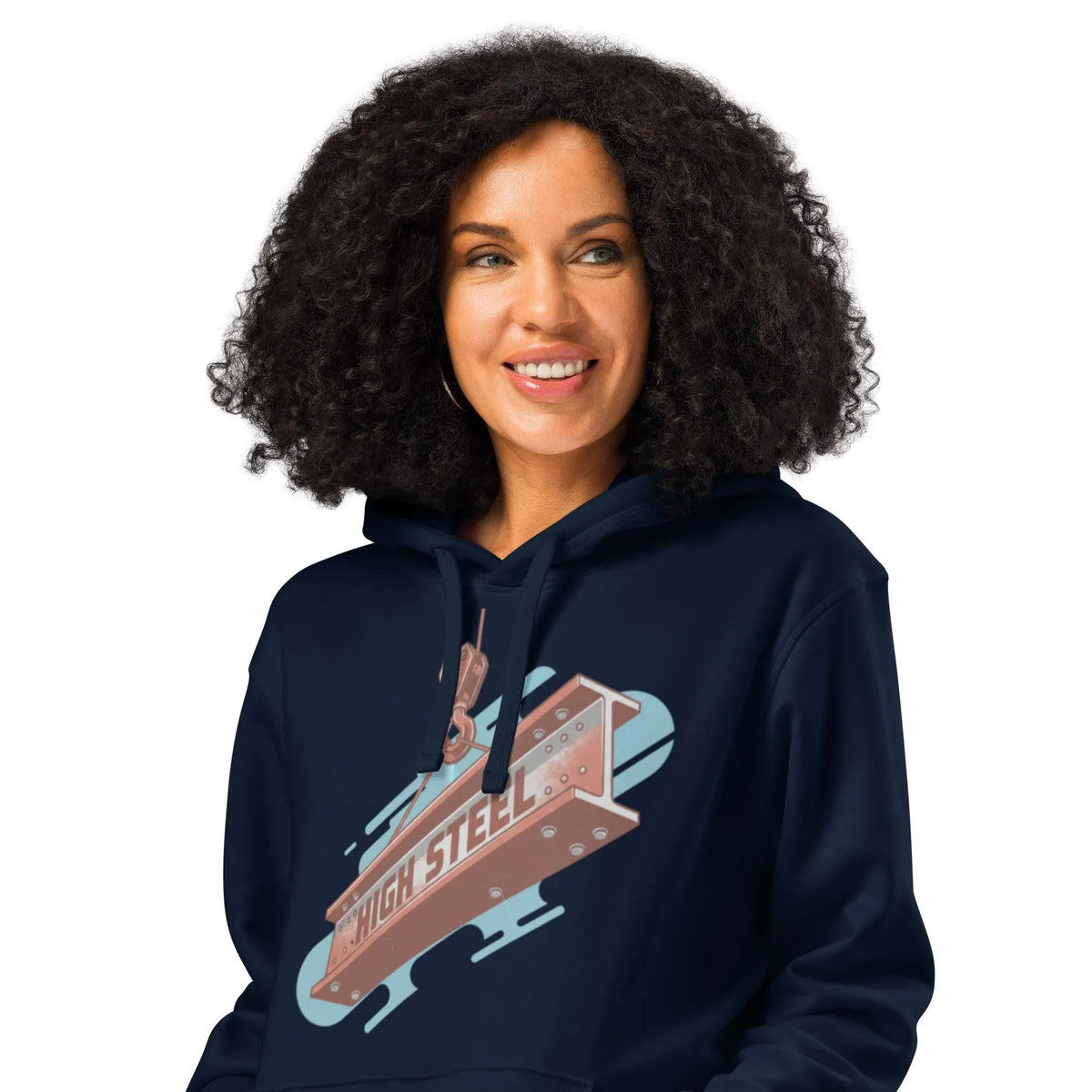 High Steel Ironworker Hoodie | Organic Sustainable Workwear - Sustainable Organic Design | Primary Mockup Front View