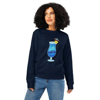 Vaporwave Car Cocktail Organic Sweatshirt | Sustainable Retro 80s Style - Sustainable Organic Design | Detailed Alternative View