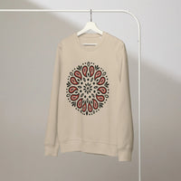 Paisley Burst Organic Sweatshirt | Sustainable Western Boho Crewneck - Sustainable Organic Design | Detailed Alternative View