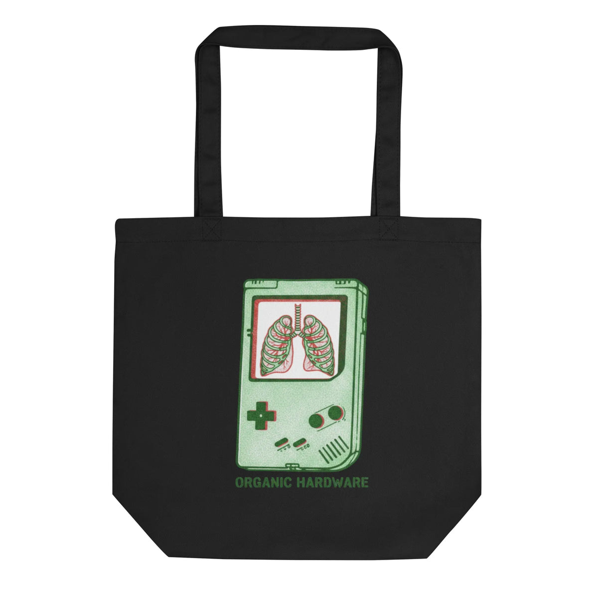 Organic Hardware Gamer Tote | 100% GOTS Organic Cotton - Sustainable Organic Design | Primary Flat-lay Front View