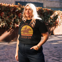 Dust 'Til Dawn Rider Organic Tee – Cowboy Renaissance Collection - Sustainable Organic Design | Primary Flat-lay Front View