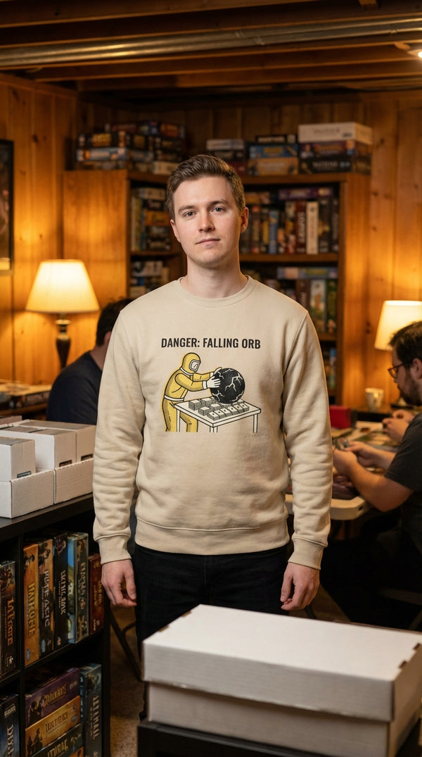 Danger Falling Orb Organic Gamer Sweatshirt - Tournament Grinder (CCG) in Cozy Game Den - Legendary Pull