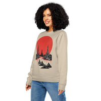 Crimson Rift Organic Gamer Sweatshirt | Sustainable Streetwear - Sustainable Organic Design | Detailed Alternative View