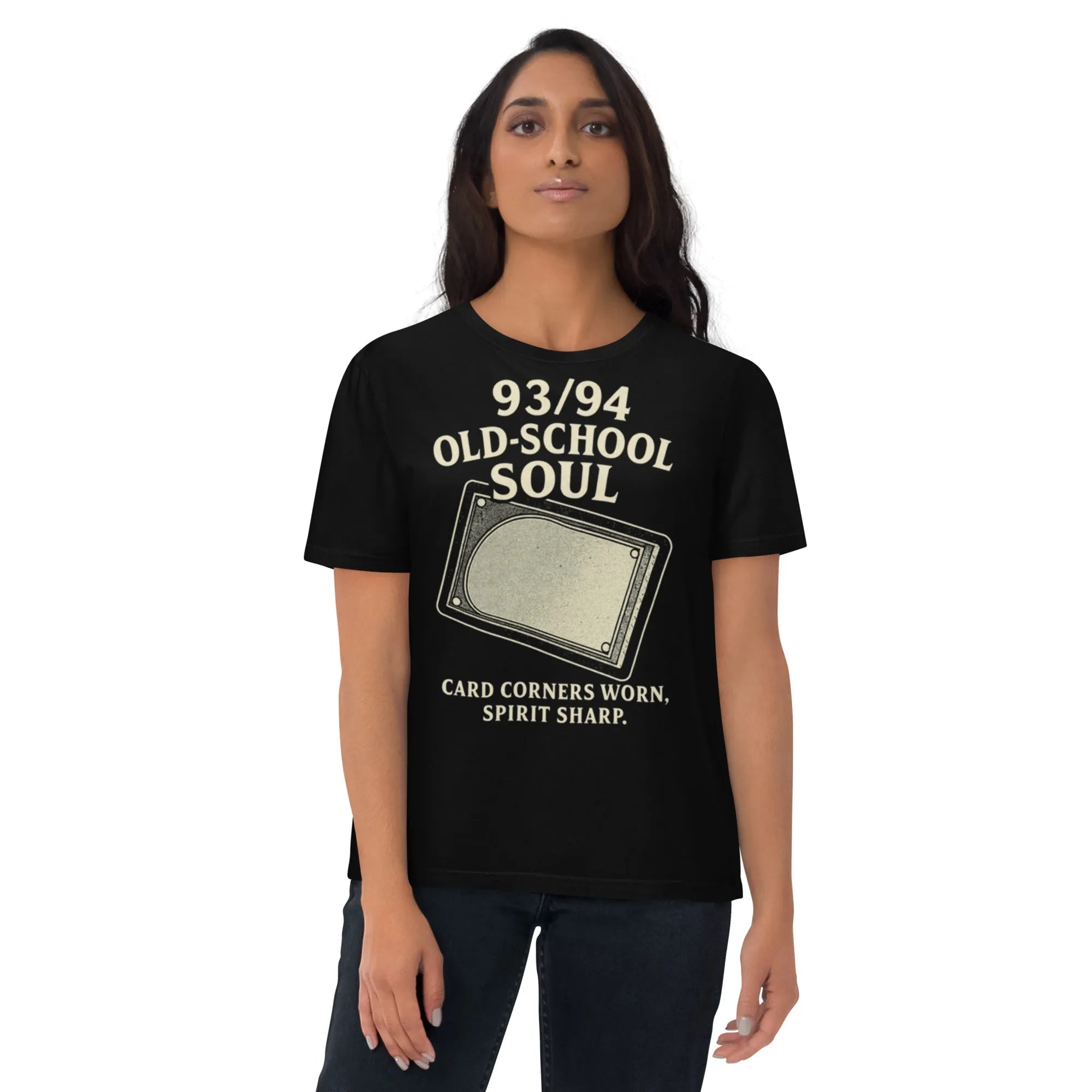 93/94 Old-School Soul Organic Tee – Sustainable Gamer Streetwear - Sustainable Organic Design | Primary Mockup Front View