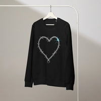 Barbed Wire Heart Organic Sweatshirt - Sustainable Organic Design | Detailed Alternative View