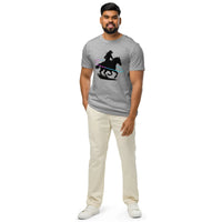 Neon Barrel Racer Organic Cotton Tee | Cowboy Renaissance Collection - Sustainable Organic Design | Detailed Alternative View