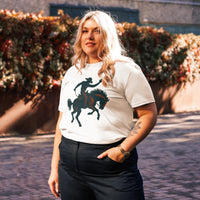 Cowboy Rider Vintage Organic T-Shirt | Western Renaissance - Sustainable Organic Design | Primary Flat-lay Front View