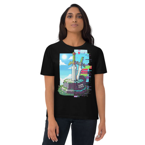 Pixel Blade Organic Cotton Tee | Sustainable Gaming Apparel - Sustainable Organic Design | Primary Mockup Front View