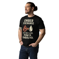 Ember Exchange Flame Power Tee - Verified Organic Streetwear - Sustainable Organic Design | Primary Mockup Front View