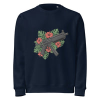Tropical Tactical MP5 Organic Sweatshirt | Eco Gamer Streetwear - Sustainable Organic Design | Detailed Alternative View