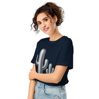 Chromed Saguaro Organic Cotton Tee | Cowboy Renaissance - Sustainable Organic Design | Detailed Alternative View