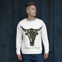 Bloom & Range Recycled Sweatshirt – Sustainable Western Streetwear - Sustainable Organic Design | Primary Mockup Front View